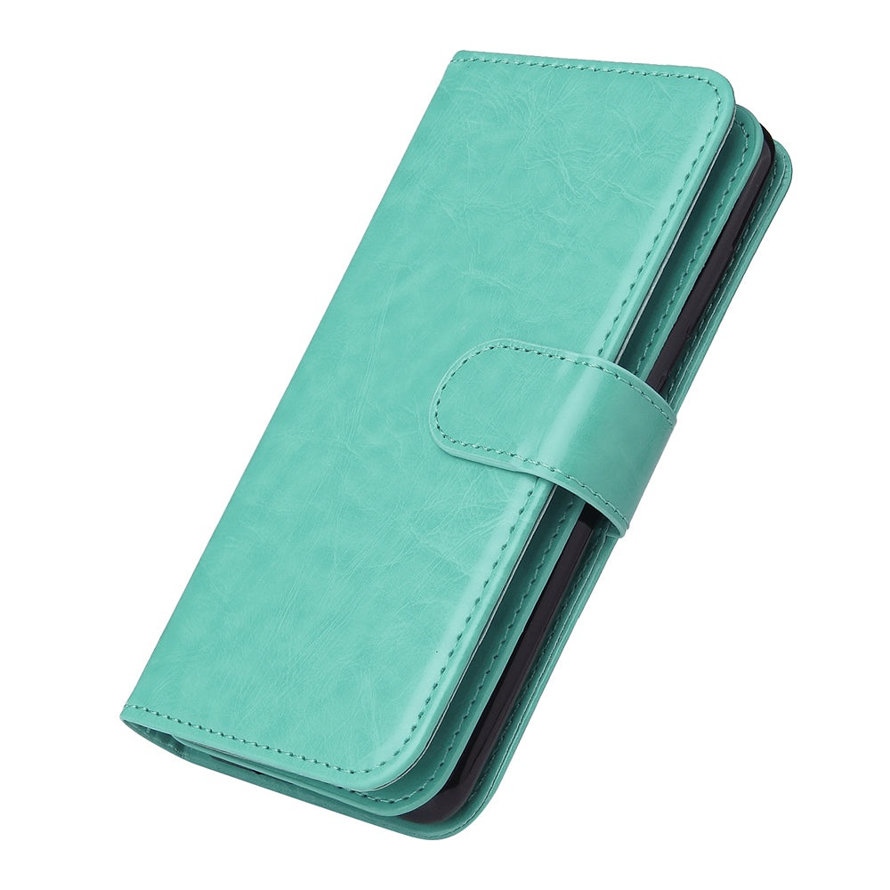 With 9 Card Slots Cell Phone Leather Case for Samsung Galaxy S20 Plus / S20 Plus 5G - Cyan