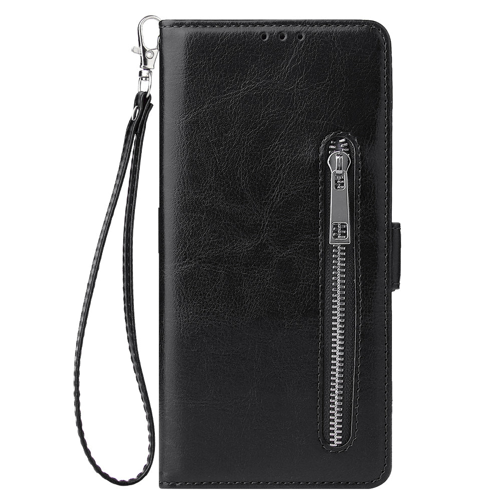 Magnetic Absorbed Zipper Leather Shell for Samsung Galaxy S20 Ultra - Black