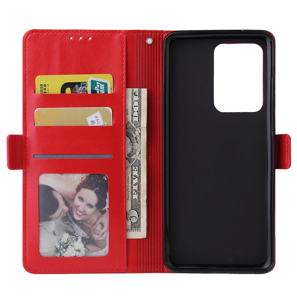 Magnetic Absorbed Zipper Leather Shell for Samsung Galaxy S20 Ultra - Red