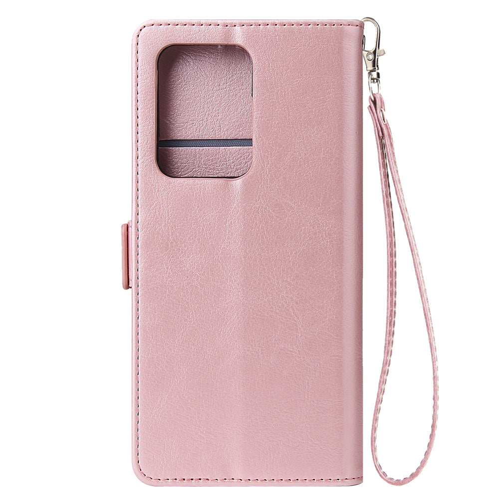 Magnetic Absorbed Zipper Leather Shell for Samsung Galaxy S20 Ultra - Rose Gold