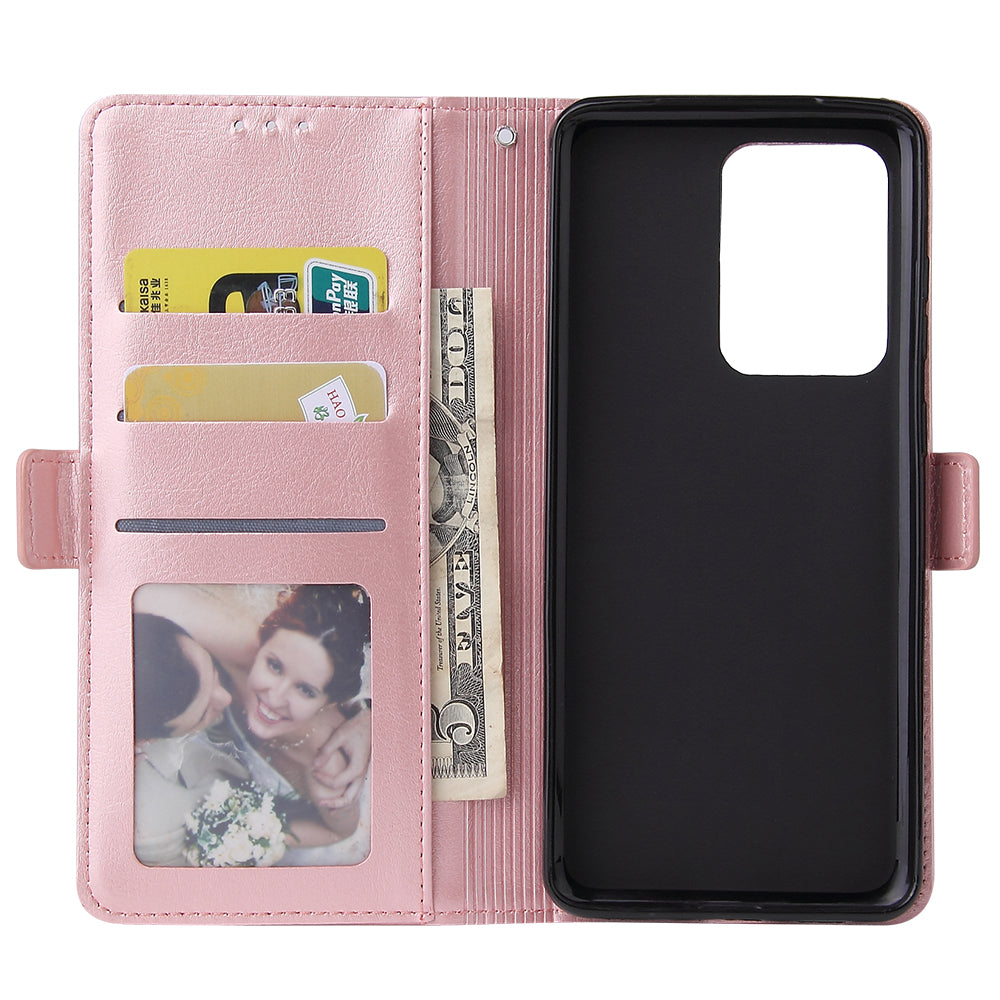 Magnetic Absorbed Zipper Leather Shell for Samsung Galaxy S20 Ultra - Rose Gold