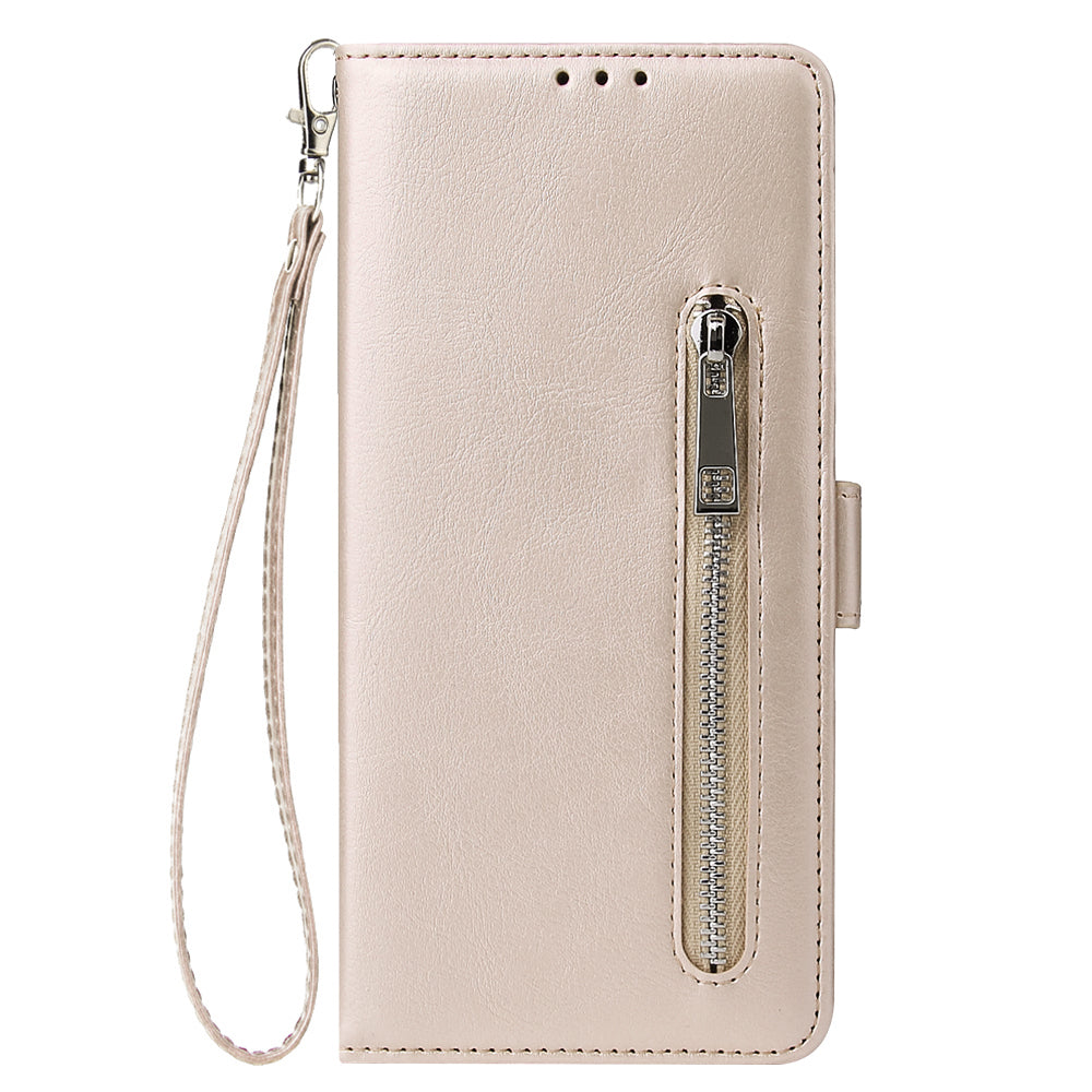 Magnetic Absorbed Zipper Leather Shell for Samsung Galaxy S20 Ultra - Gold