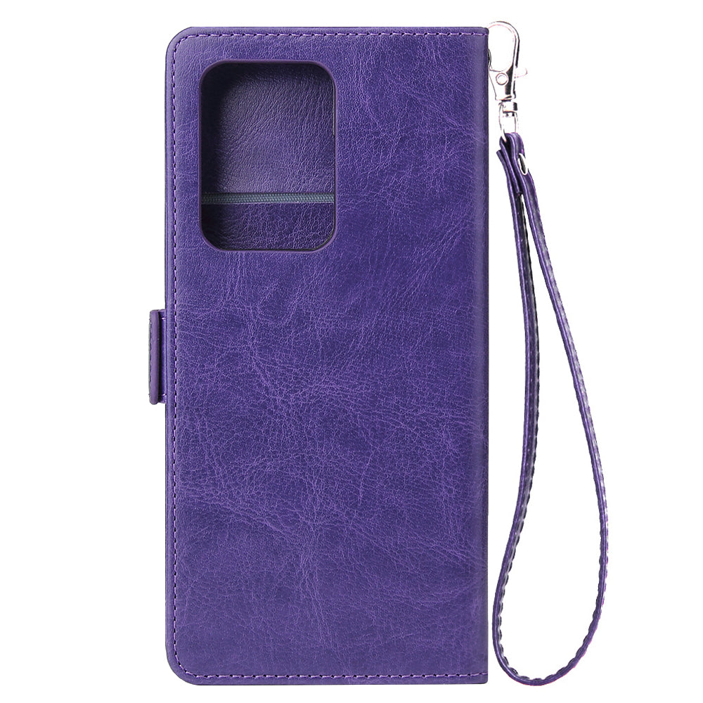 Magnetic Absorbed Zipper Leather Shell for Samsung Galaxy S20 Ultra - Purple