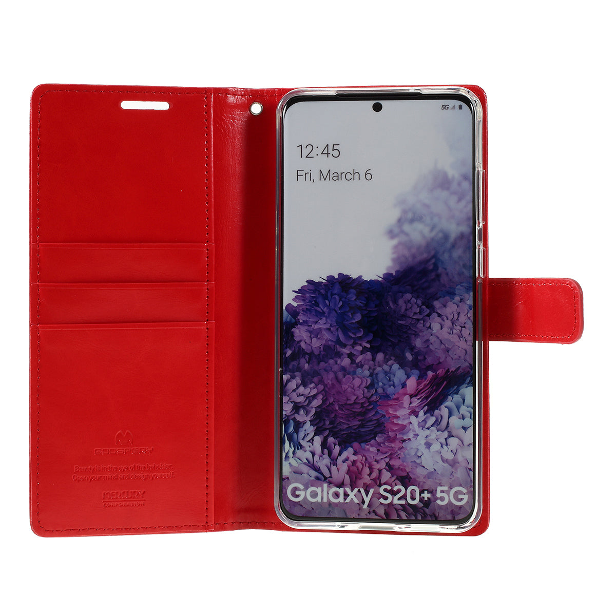 MERCURY GOOSPERY Blue Moon Magnetic Flap Leather Cover for Samsung Galaxy S20 Plus - Red