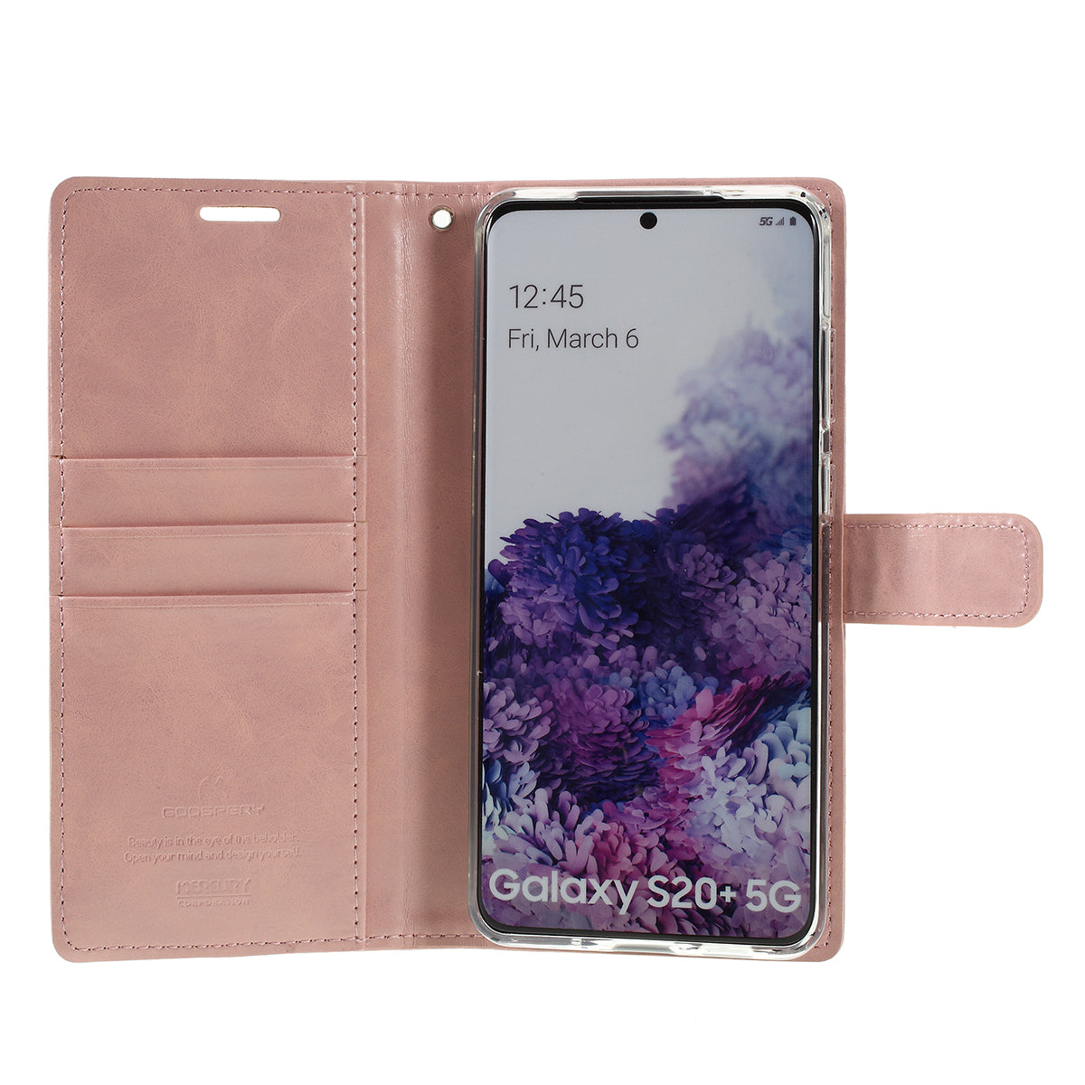 MERCURY GOOSPERY Blue Moon Magnetic Flap Leather Cover for Samsung Galaxy S20 Plus - Pink