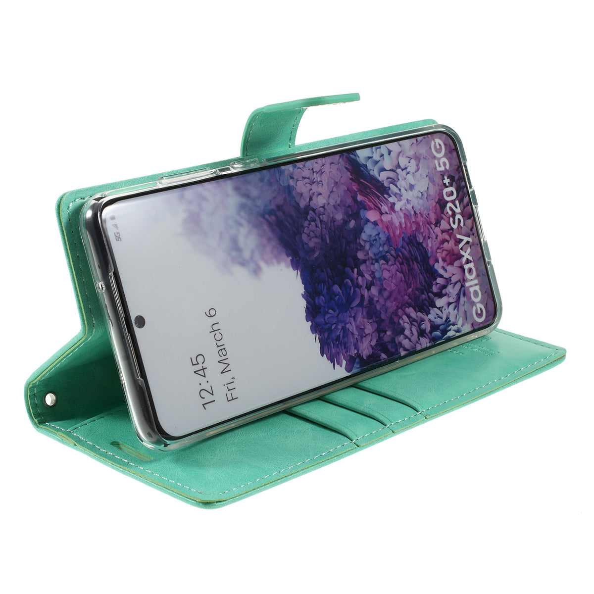 MERCURY GOOSPERY Blue Moon Magnetic Flap Leather Cover for Samsung Galaxy S20 Plus - Cyan