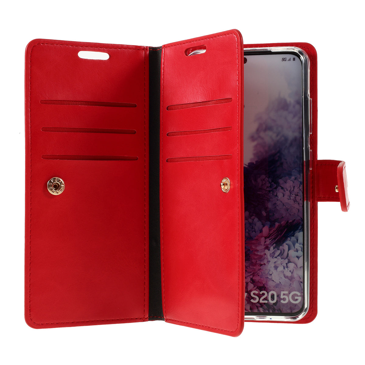 MERCURY GOOSPERY Mansoor Series Wallet Style Leather Cover Case for Samsung Galaxy S20 4G/S20 5G - Red