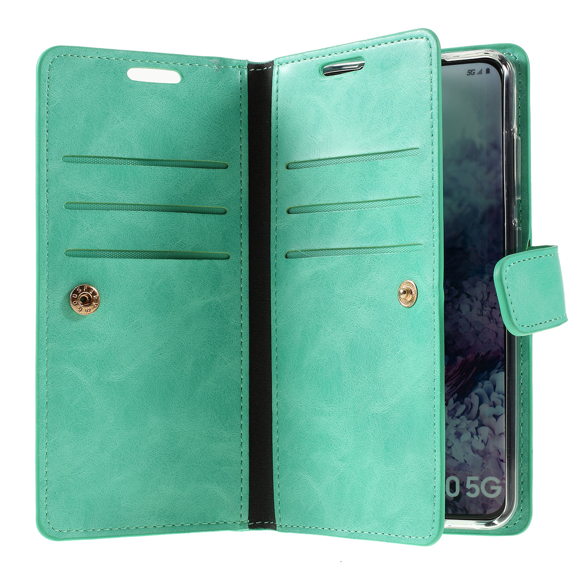 MERCURY GOOSPERY Mansoor Series Wallet Style Leather Cover Case for Samsung Galaxy S20 4G/S20 5G - Cyan