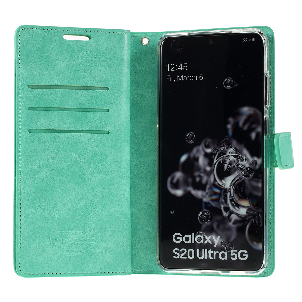 MERCURY GOOSPERY for Samsung Galaxy S20 Ultra Mansoor Wallet Diary Leather Mobile Phone Case - Green