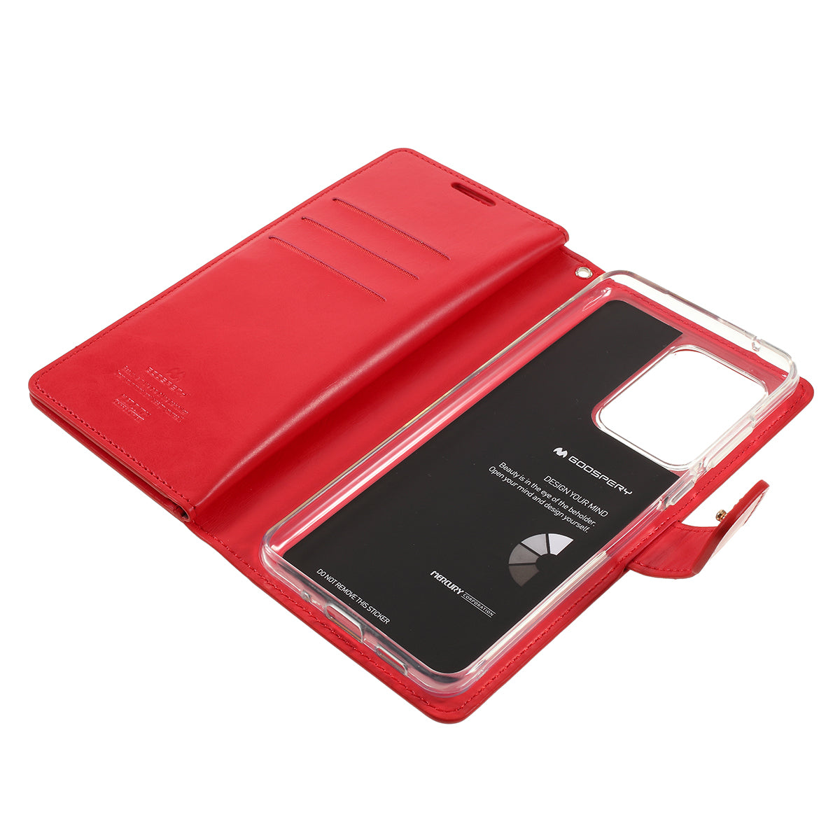 MERCURY GOOSPERY for Samsung Galaxy S20 Ultra Mansoor Wallet Diary Leather Mobile Phone Case - Red