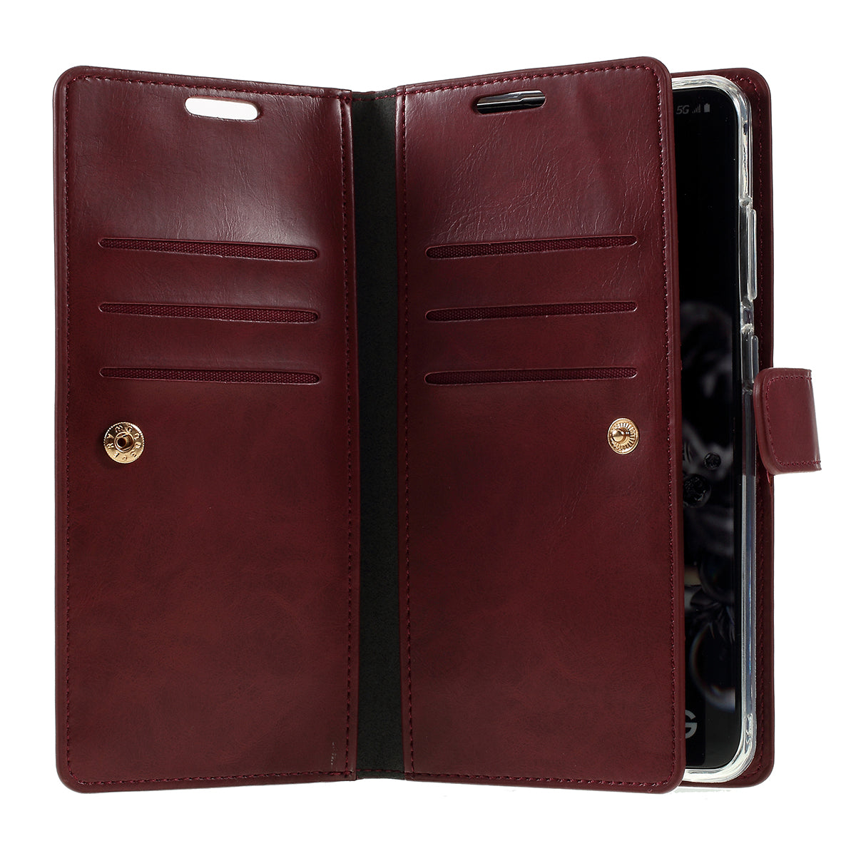 MERCURY GOOSPERY for Samsung Galaxy S20 Ultra Mansoor Wallet Diary Leather Mobile Phone Case - Wine Red