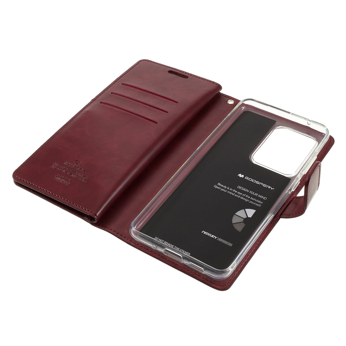 MERCURY GOOSPERY for Samsung Galaxy S20 Ultra Mansoor Wallet Diary Leather Mobile Phone Case - Wine Red