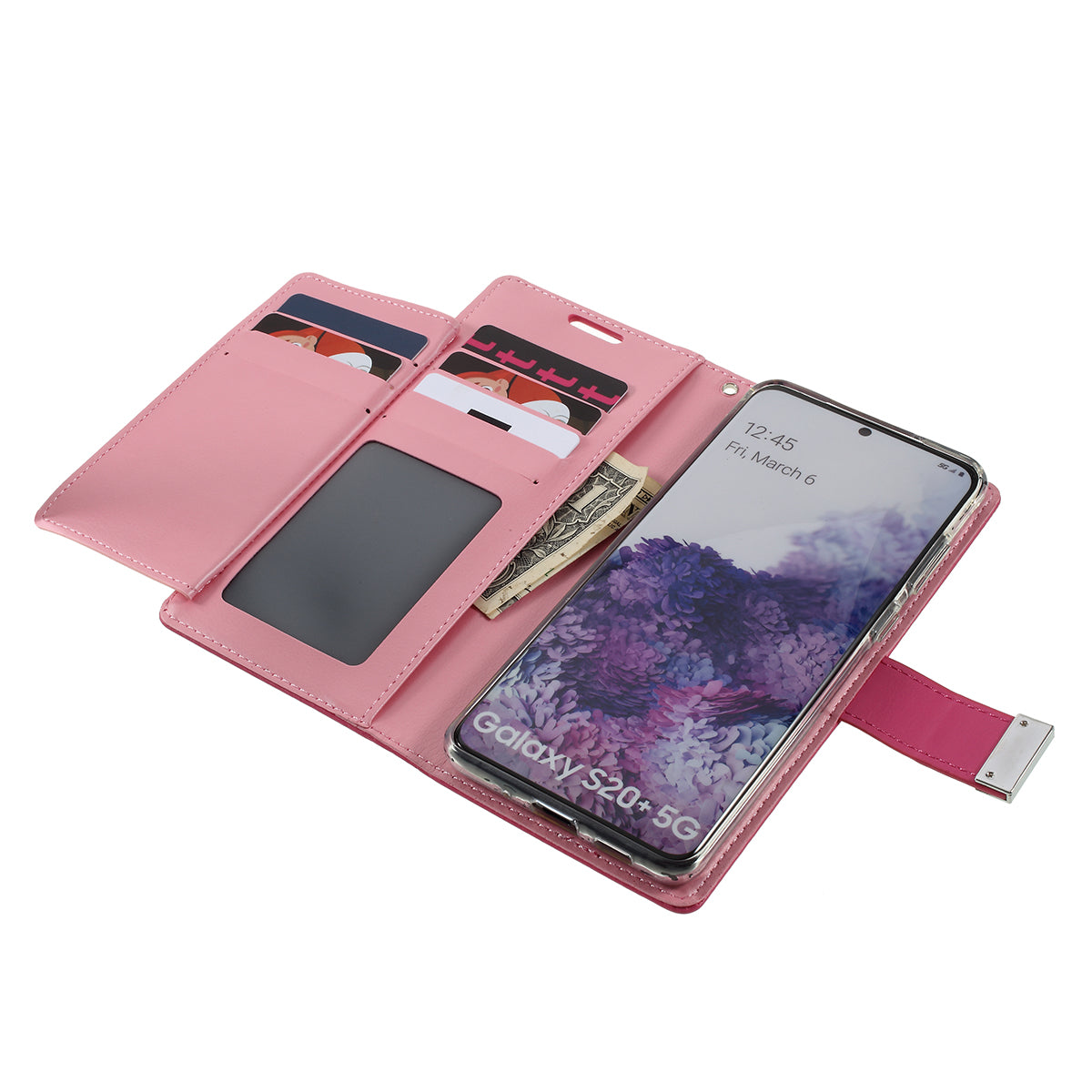 MERCURY GOOSPERY Rich Diary Leather Wallet Protection Case for  Samsung Galaxy S20 Plus / S20 Plus 5G - Rose