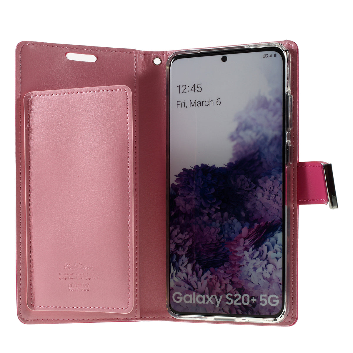 MERCURY GOOSPERY Rich Diary Leather Wallet Protection Case for  Samsung Galaxy S20 Plus / S20 Plus 5G - Rose