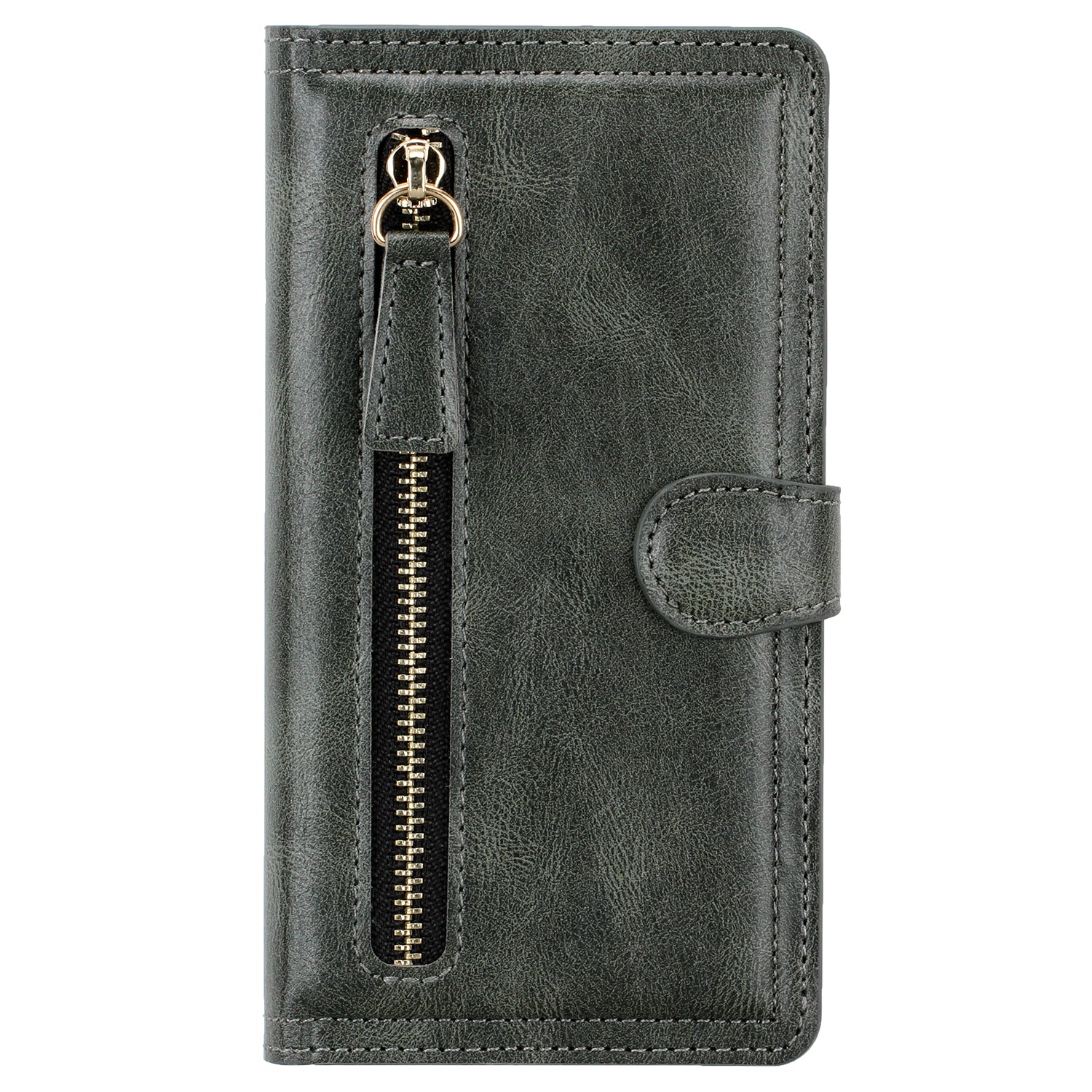 Zipper Pocket Wallet Stand Protection Flip Leather Phone Cover for Samsung Galaxy S20 4G/S20 5G - Grey