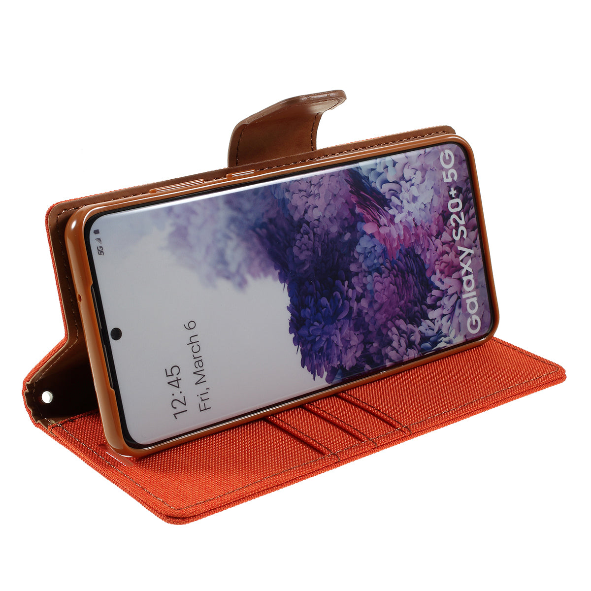 MERCURY GOOSPERY Canvas Diary Leather Cell Phone Case for Samsung Galaxy S20 Plus / S20 Plus 5G - Orange