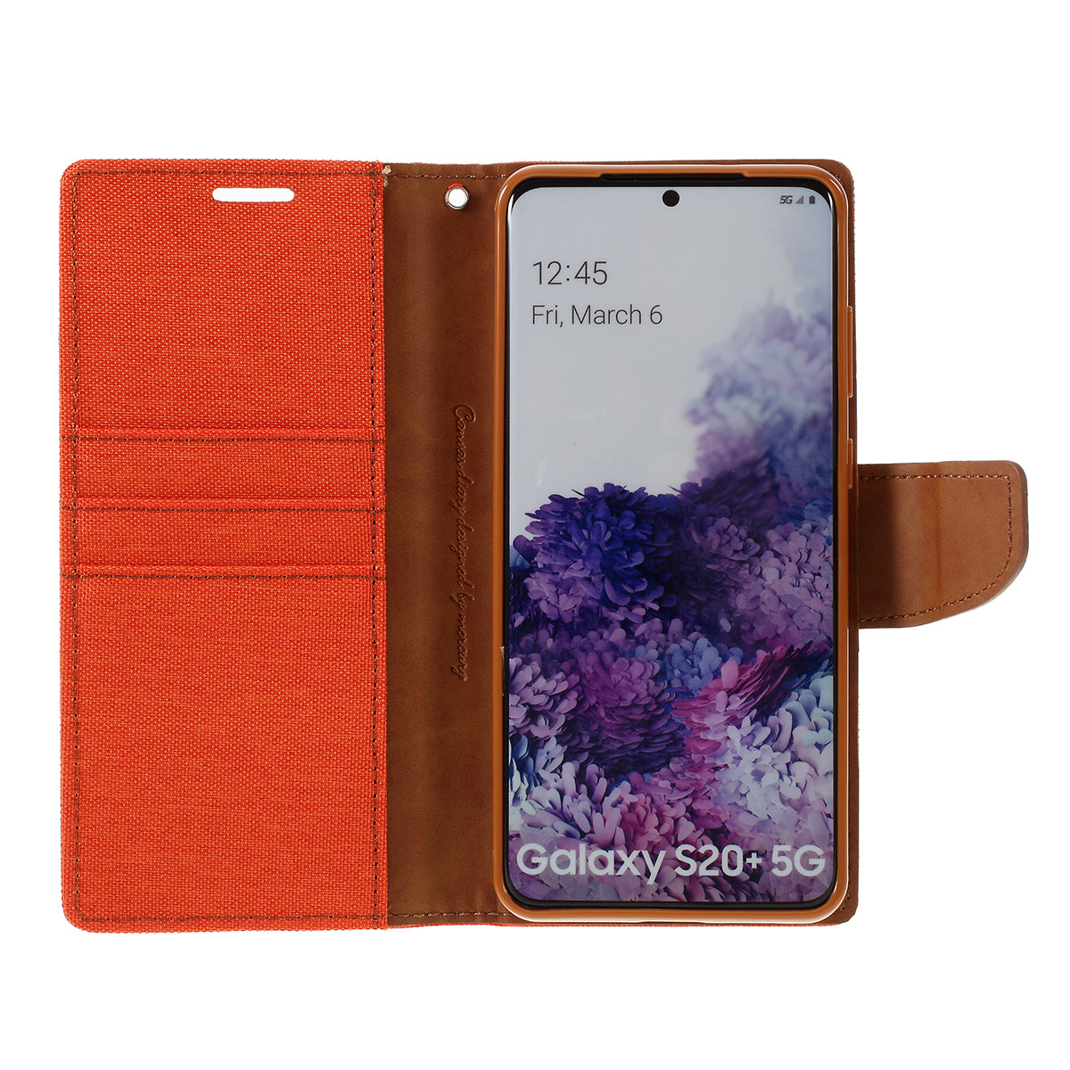 MERCURY GOOSPERY Canvas Diary Leather Cell Phone Case for Samsung Galaxy S20 Plus / S20 Plus 5G - Orange