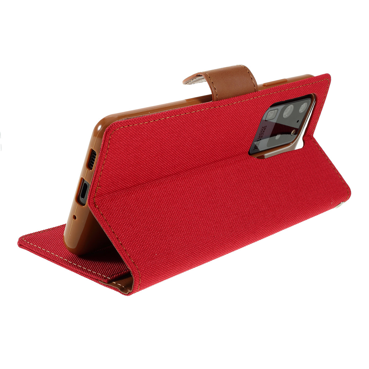 MERCURY GOOSPERY Canvas Diary Leather Wallet Case for Samsung Galaxy S20 Ultra - Red