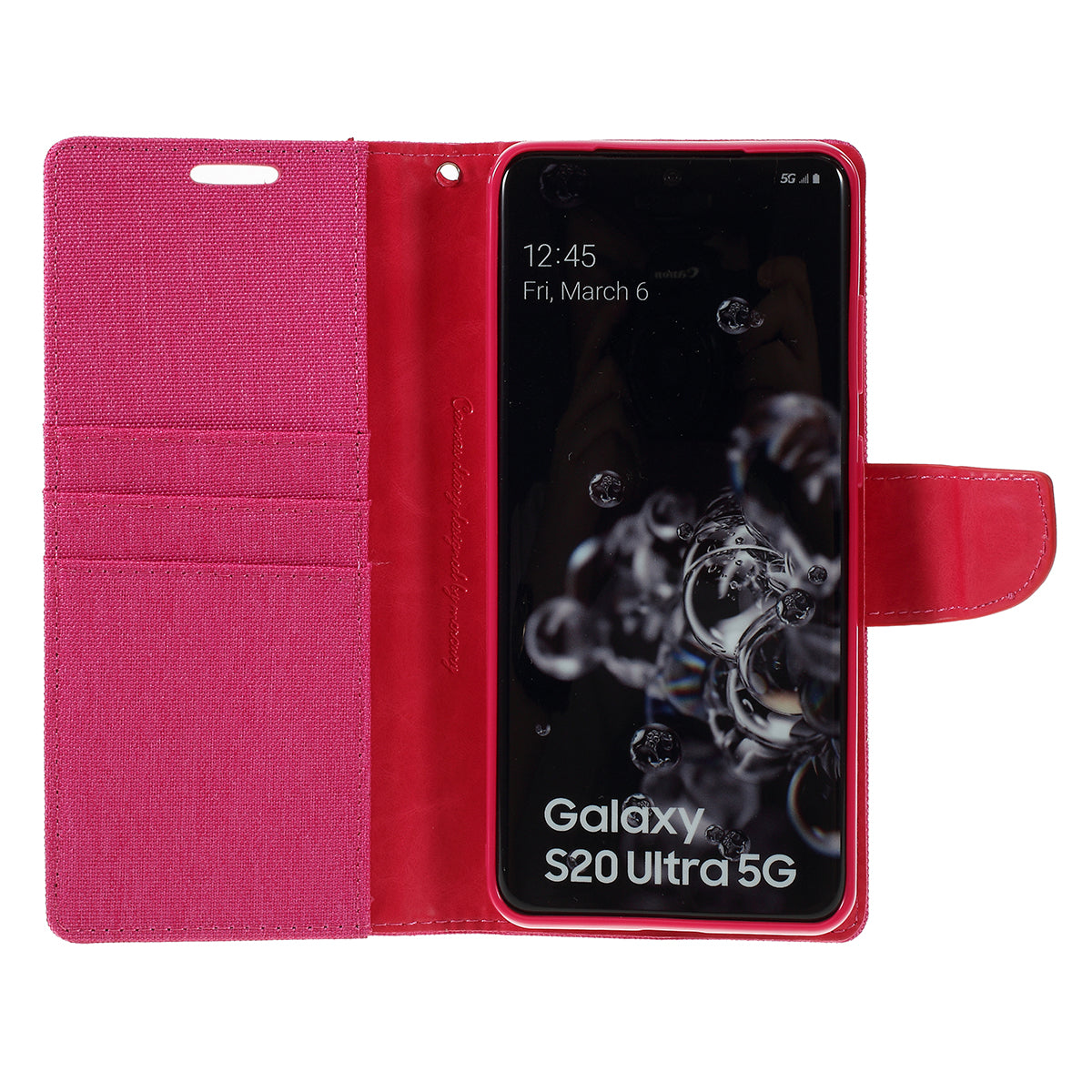 MERCURY GOOSPERY Canvas Diary Leather Wallet Case for Samsung Galaxy S20 Ultra - Rose