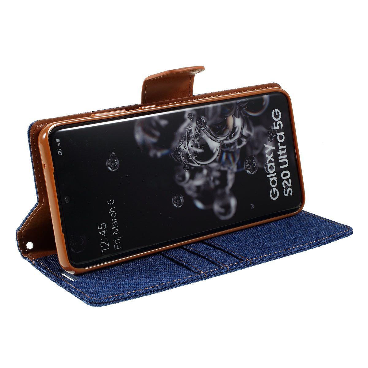 MERCURY GOOSPERY Canvas Diary Leather Wallet Case for Samsung Galaxy S20 Ultra - Blue