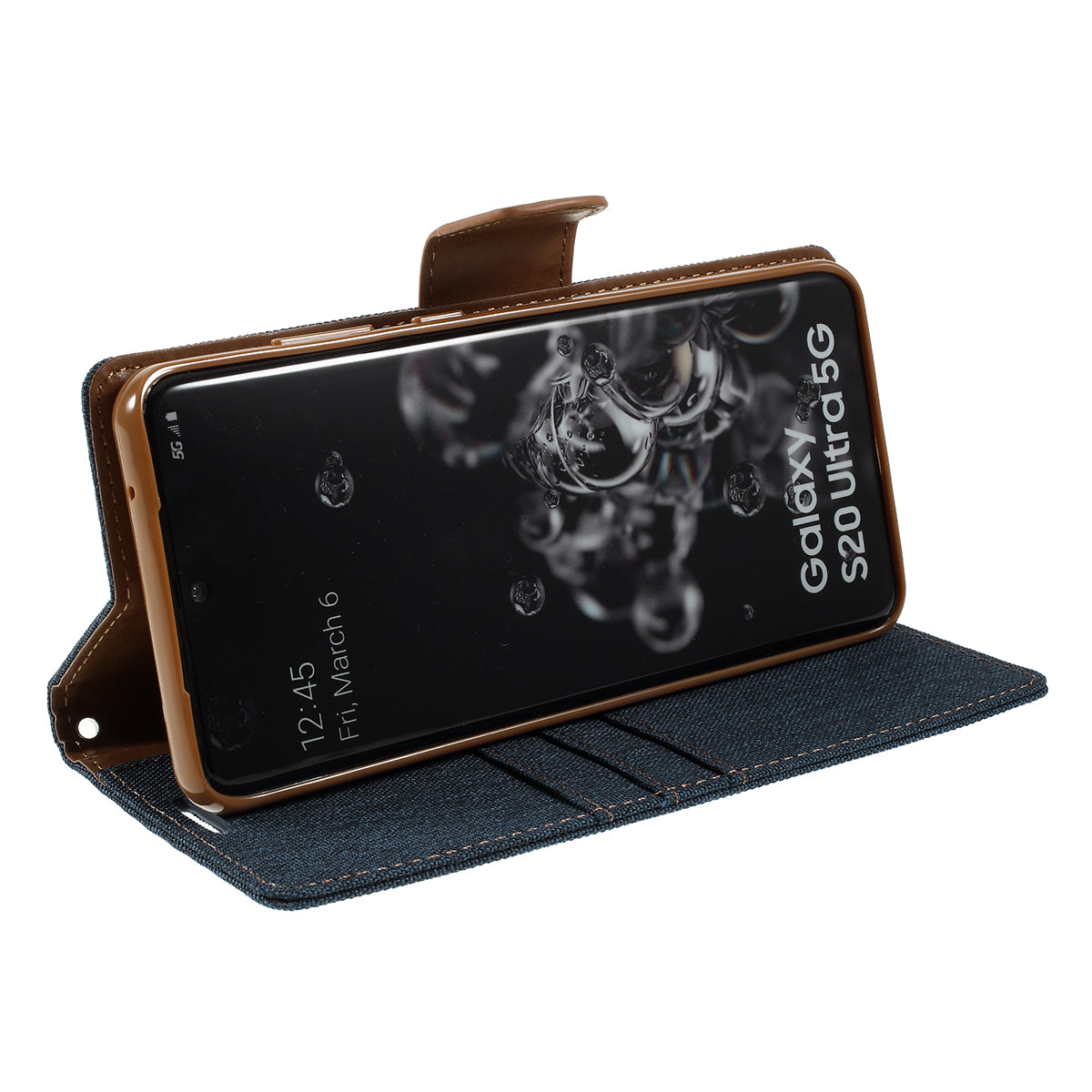 MERCURY GOOSPERY Canvas Diary Leather Wallet Case for Samsung Galaxy S20 Ultra - Dark Blue