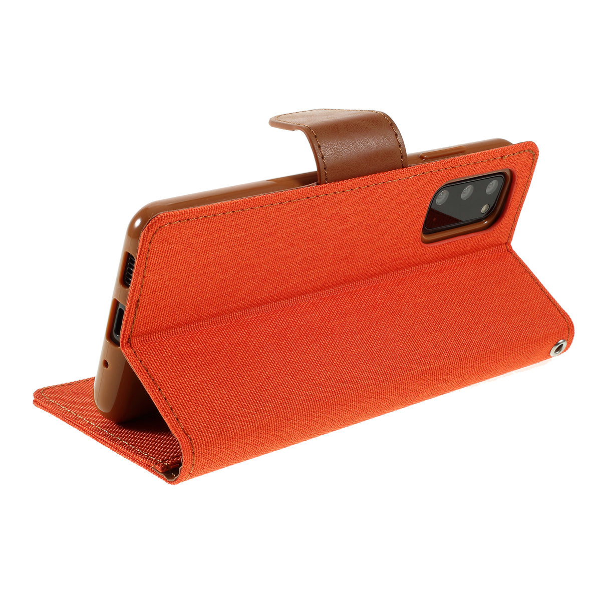 MERCURY GOOSPERY Canvas Diary Leather Cell Phone Case for Samsung Galaxy S20 4G/S20 5G - Orange