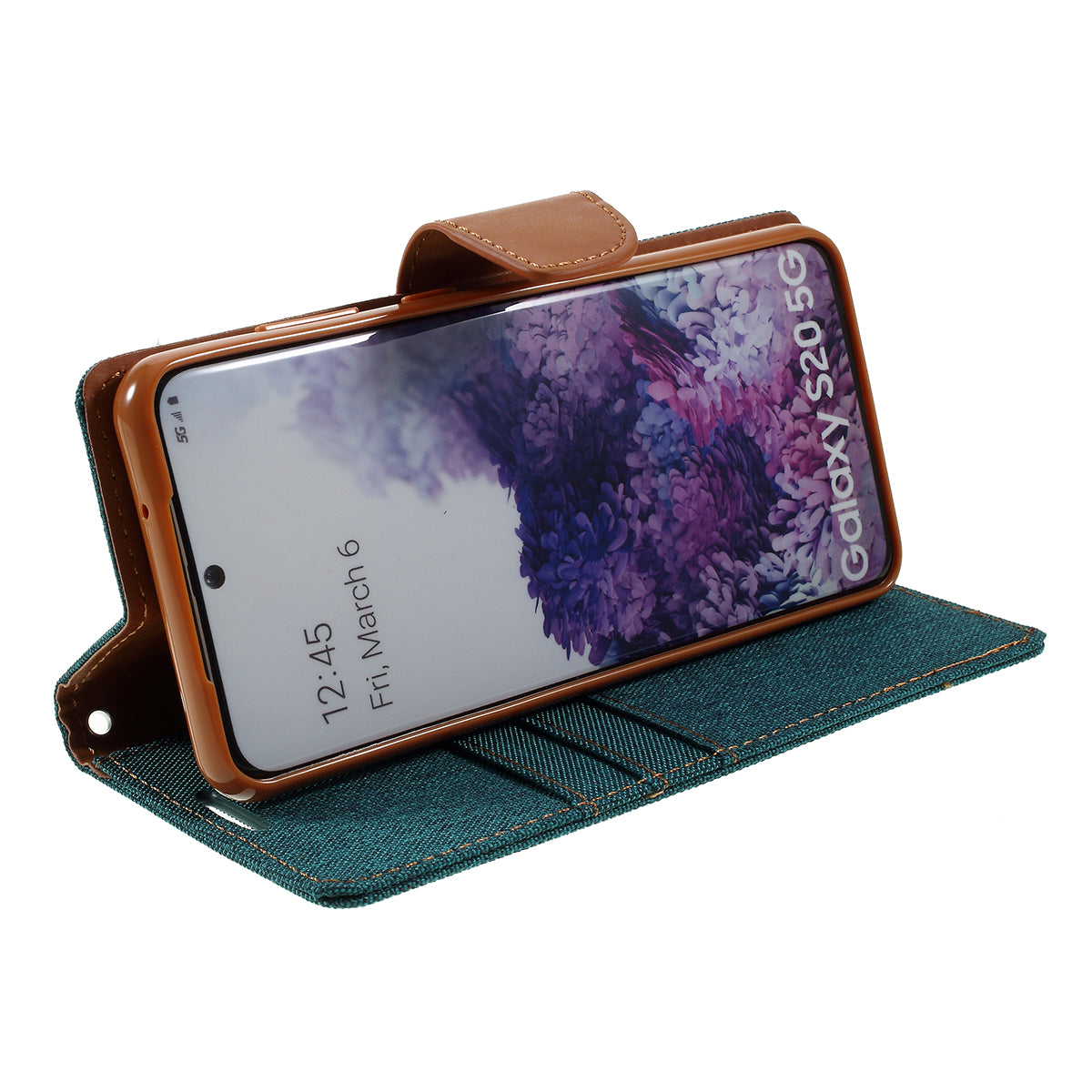 MERCURY GOOSPERY Canvas Diary Leather Cell Phone Case for Samsung Galaxy S20 4G/S20 5G - Green