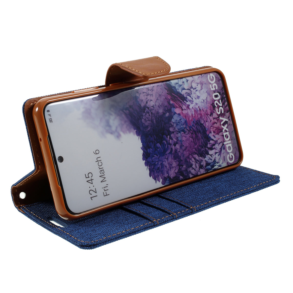 MERCURY GOOSPERY Canvas Diary Leather Cell Phone Case for Samsung Galaxy S20 4G/S20 5G - Blue