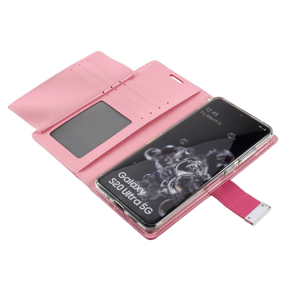 MERCURY GOOSPERY Rich Diary Leather Wallet Protection Case for Samsung Galaxy S20 Ultra - Rose