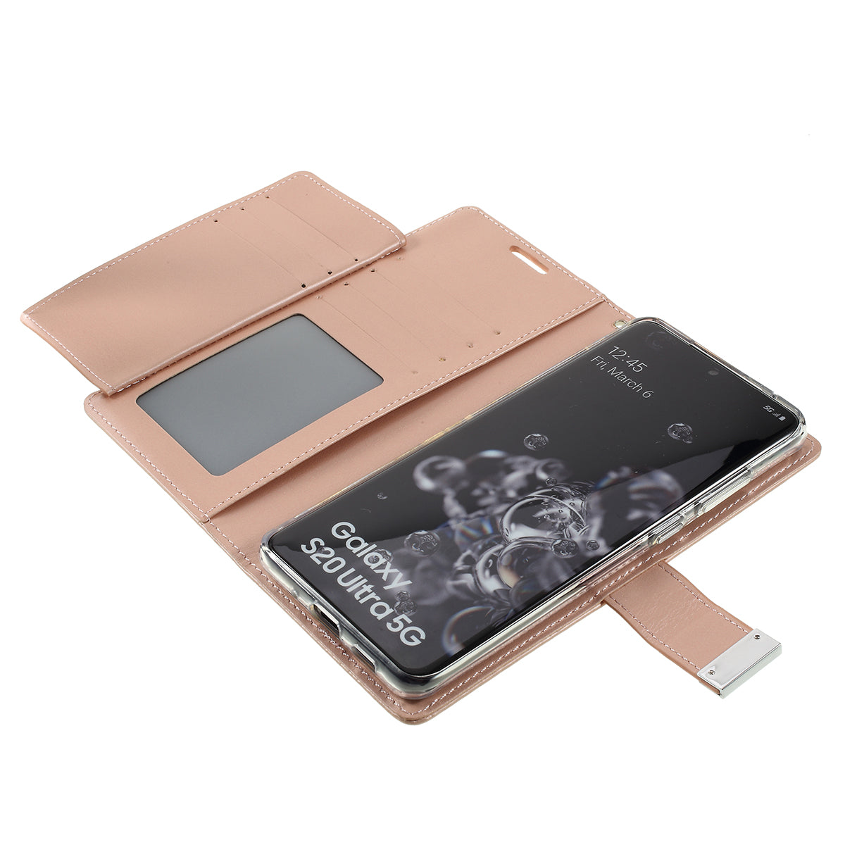 MERCURY GOOSPERY Rich Diary Leather Wallet Protection Case for Samsung Galaxy S20 Ultra - Rose Gold