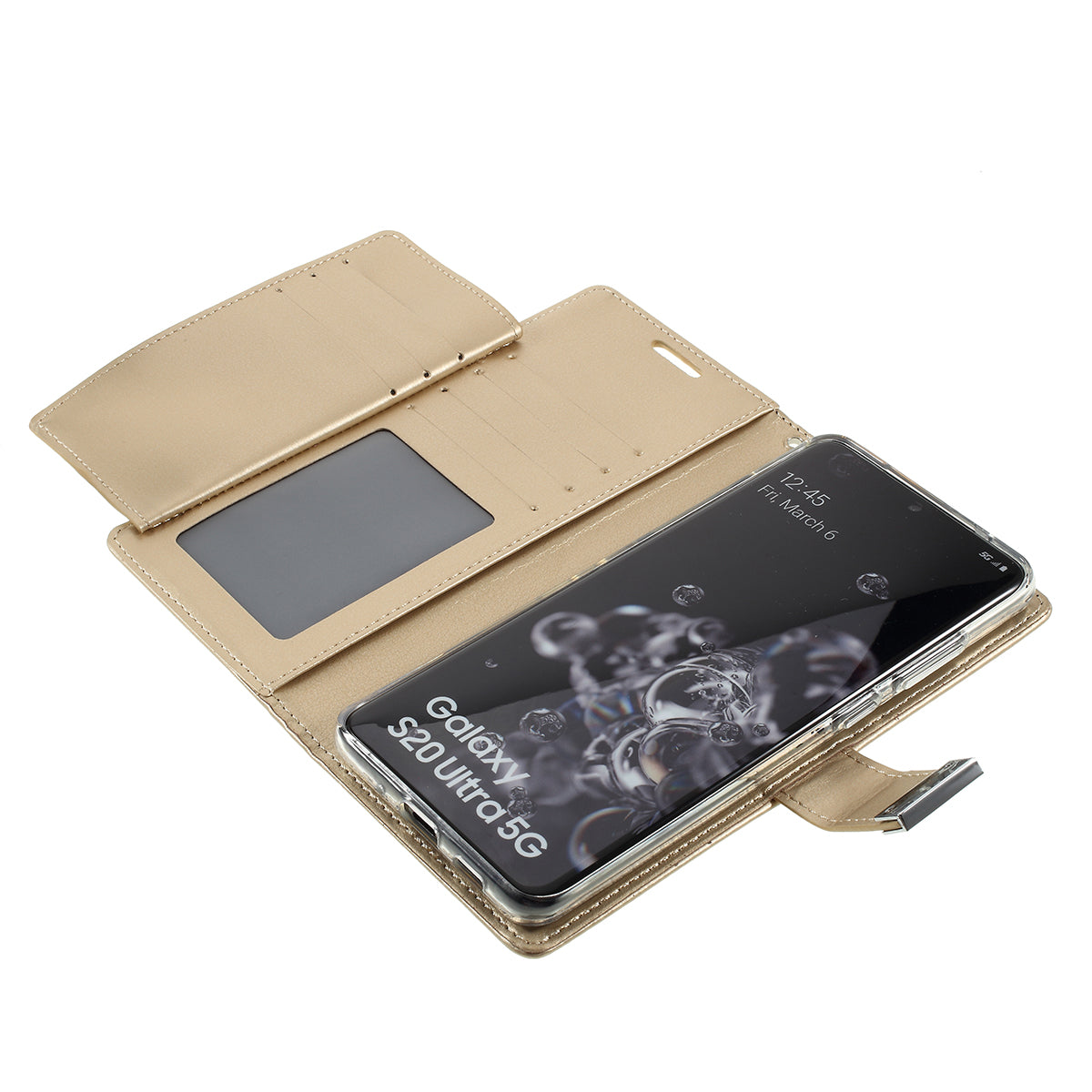 MERCURY GOOSPERY Rich Diary Leather Wallet Protection Case for Samsung Galaxy S20 Ultra - Gold