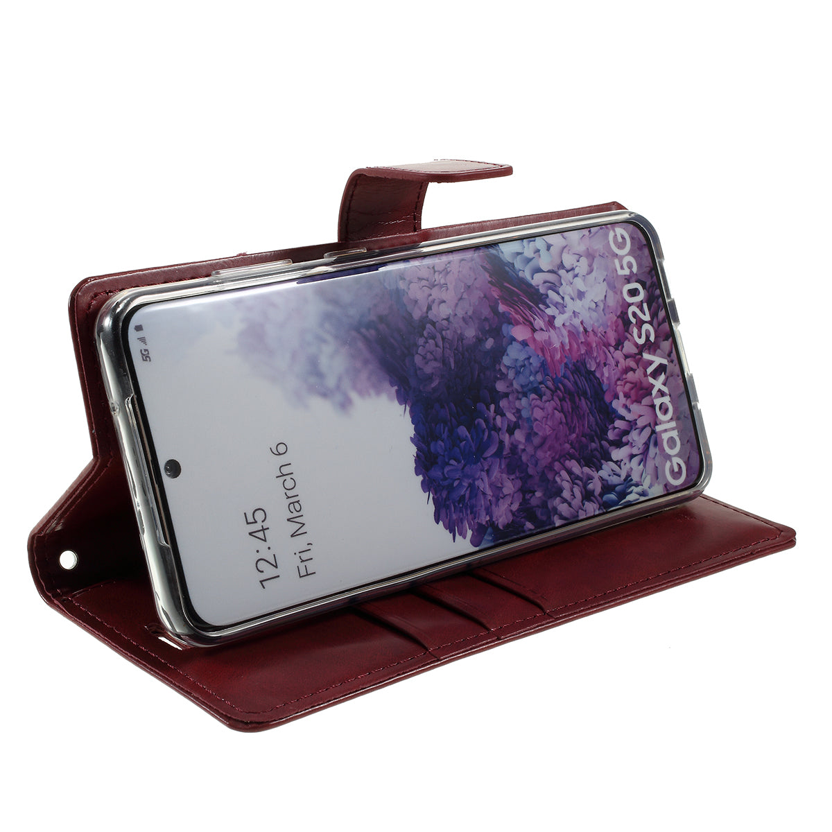 MERCURY GOOSPERY Blue Moon Wallet Leather Shell for Samsung Galaxy S20 4G/S20 5G - Wine Red