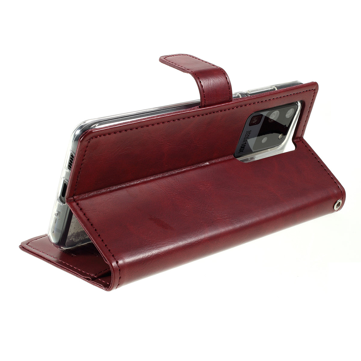 MERCURY GOOSPERY Blue Moon Wallet Leather Mobile Cover for Samsung Galaxy S20 Ultra - Wine Red