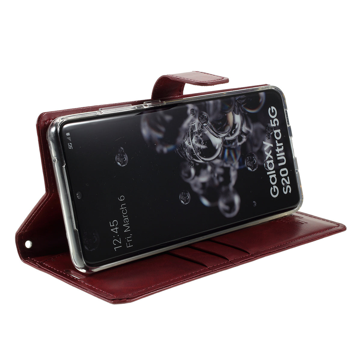 MERCURY GOOSPERY Blue Moon Wallet Leather Mobile Cover for Samsung Galaxy S20 Ultra - Wine Red