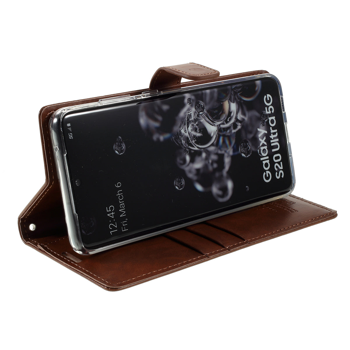 MERCURY GOOSPERY Blue Moon Wallet Leather Mobile Cover for Samsung Galaxy S20 Ultra - Brown