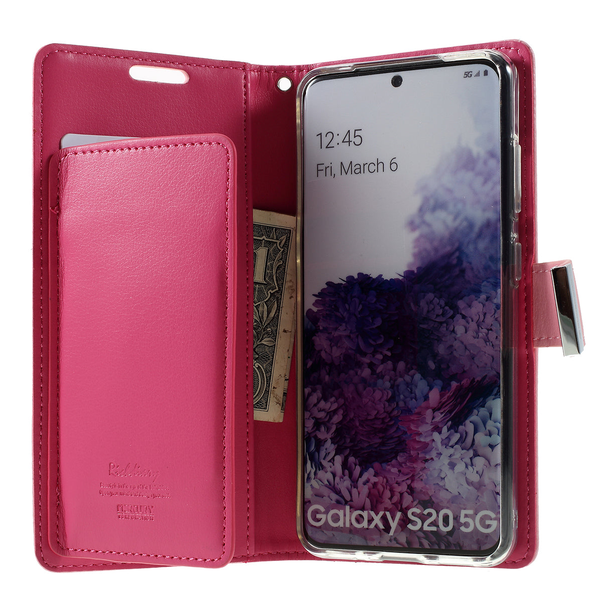 MERCURY GOOSPERY Rich Diary Leather Wallet Phone Casing for Samsung Galaxy S20 4G/S20 5G - Pink