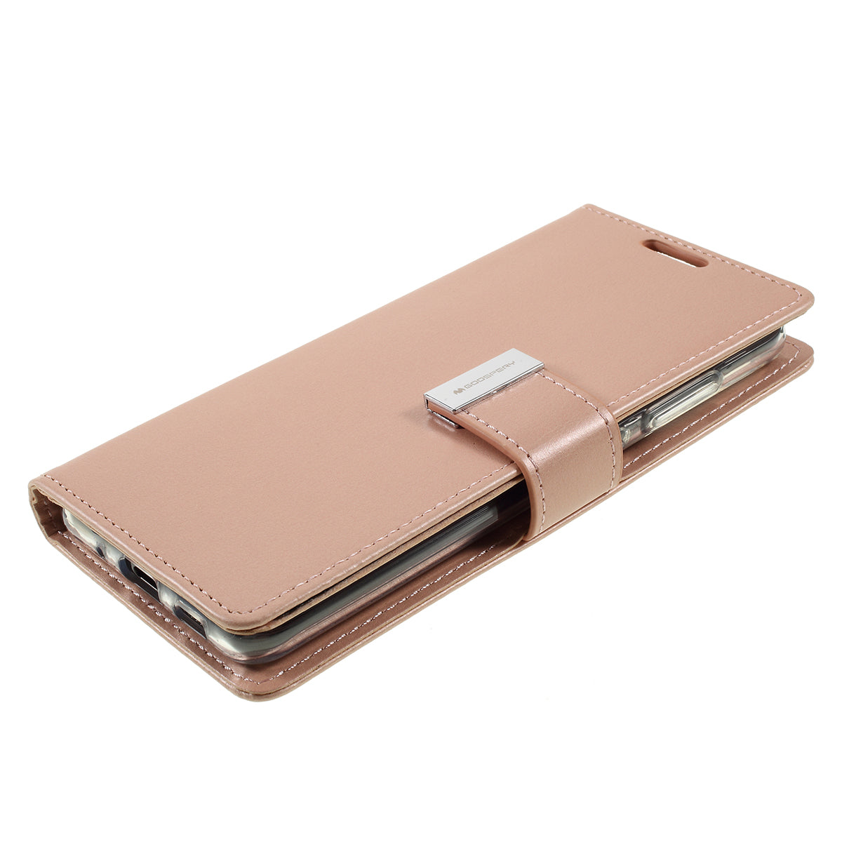 MERCURY GOOSPERY Rich Diary Leather Wallet Phone Casing for Samsung Galaxy S20 4G/S20 5G - Rose Gold