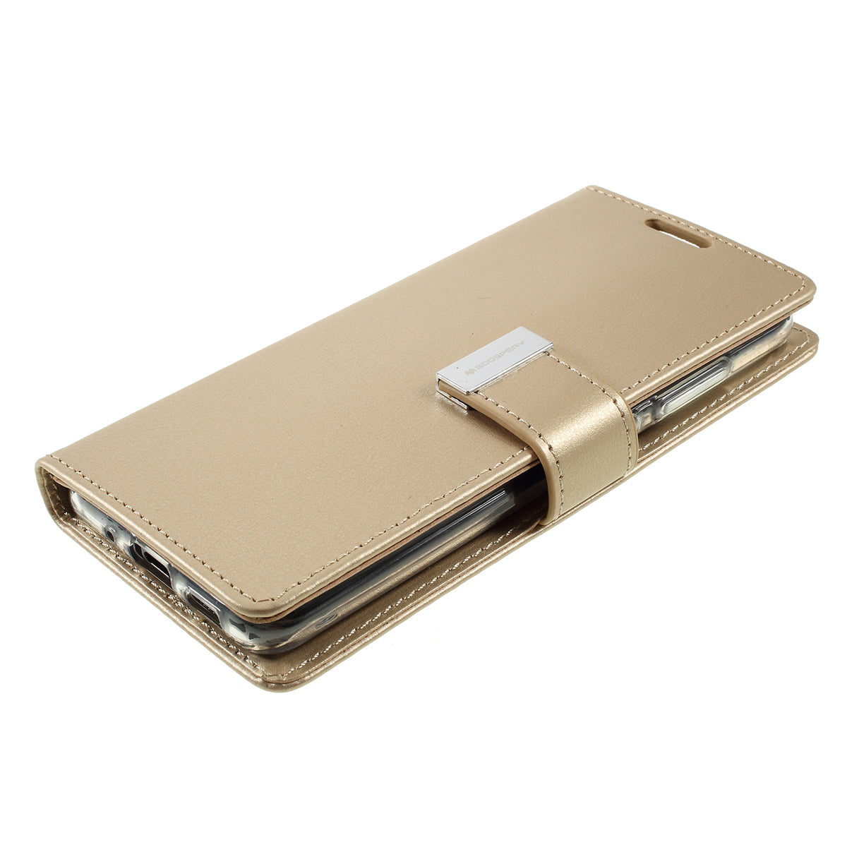 MERCURY GOOSPERY Rich Diary Leather Wallet Phone Casing for Samsung Galaxy S20 4G/S20 5G - Gold