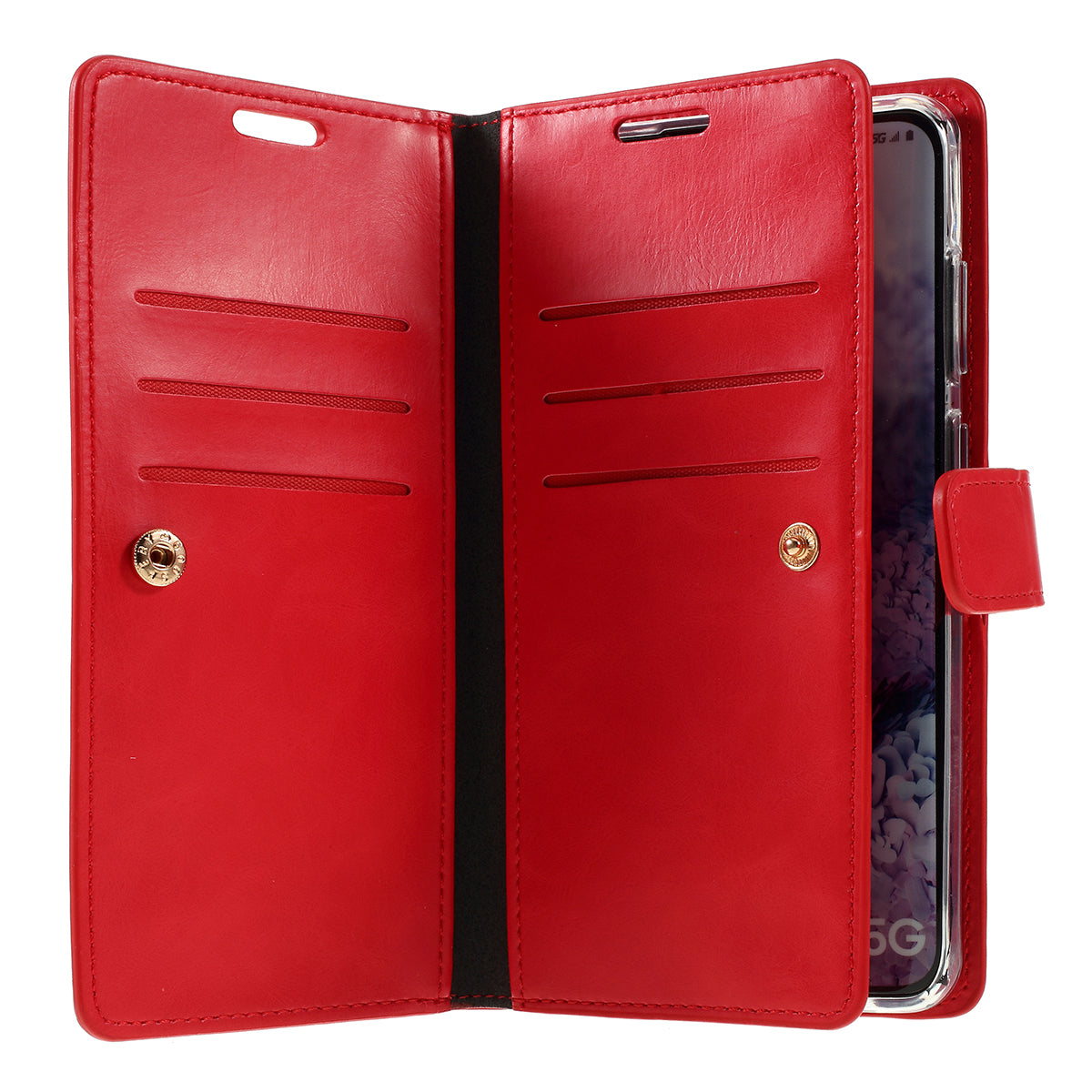 MERCURY GOOSPERY Mansoor Series Wallet Style Leather Cover Case for Samsung Galaxy S20 Plus / S20 Plus 5G - Red