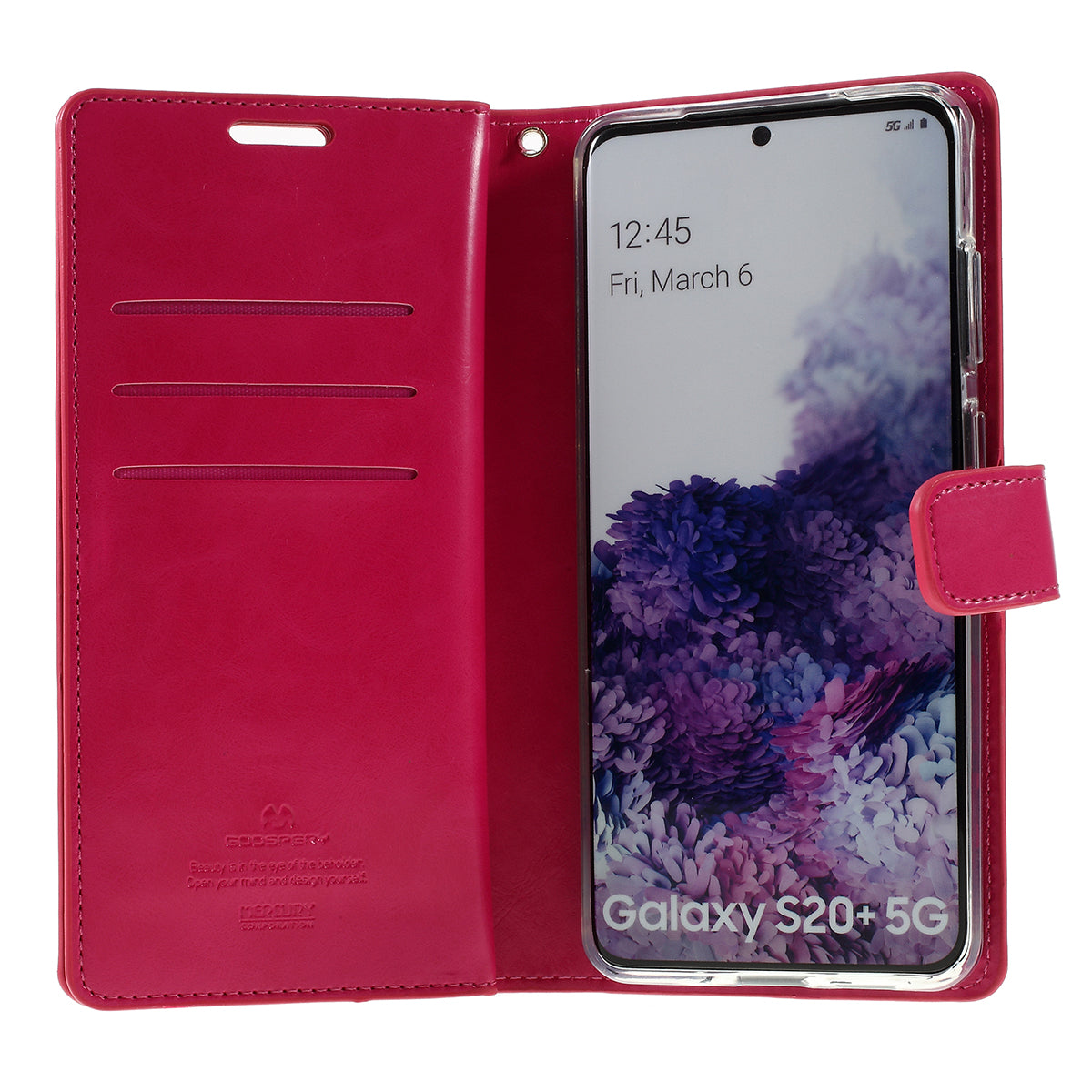 MERCURY GOOSPERY Mansoor Series Wallet Style Leather Cover Case for Samsung Galaxy S20 Plus / S20 Plus 5G - Rose