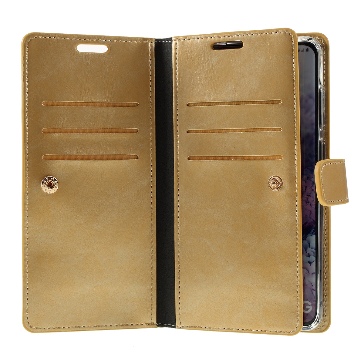 MERCURY GOOSPERY Mansoor Series Wallet Style Leather Cover Case for Samsung Galaxy S20 Plus / S20 Plus 5G - Gold