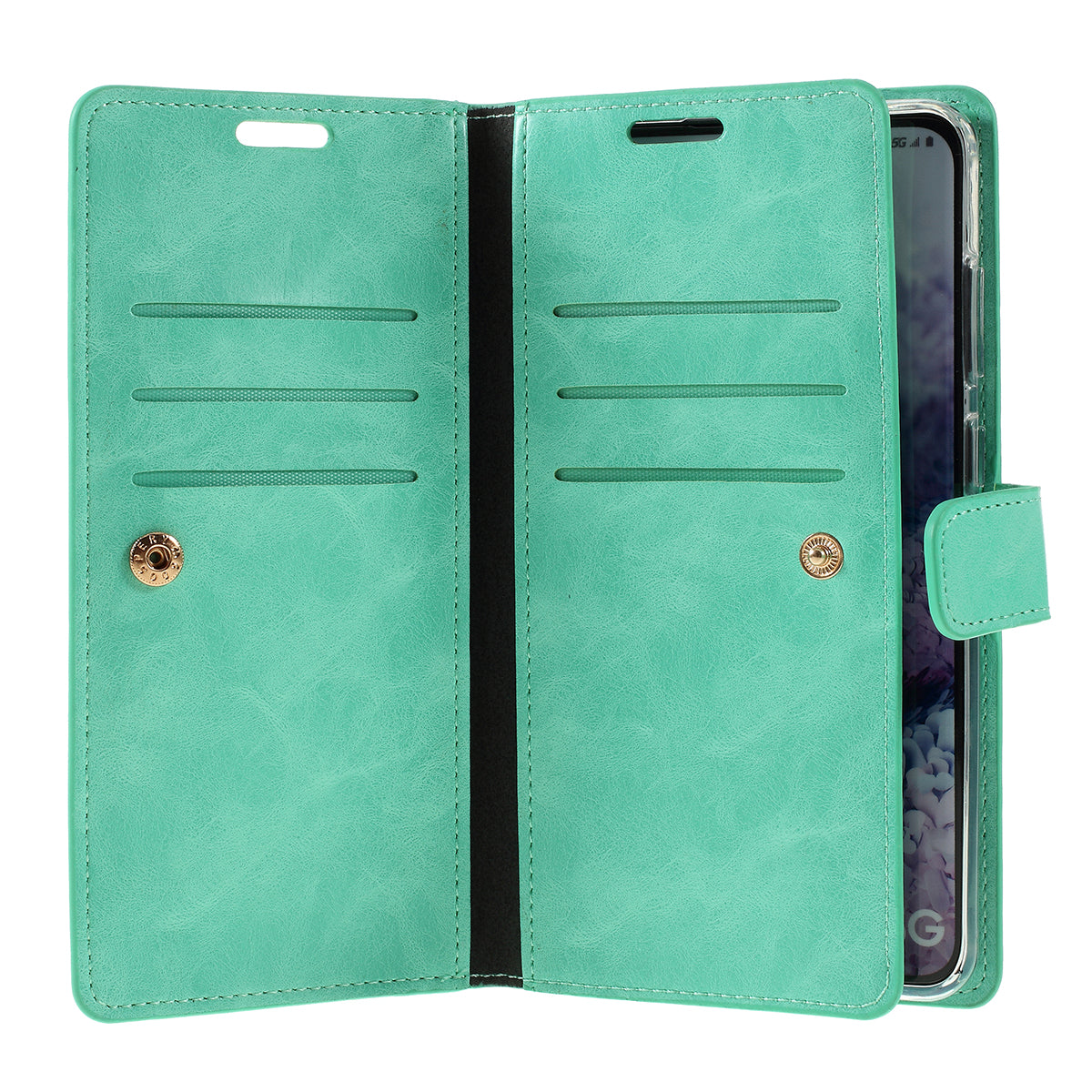 MERCURY GOOSPERY Mansoor Series Wallet Style Leather Cover Case for Samsung Galaxy S20 Plus / S20 Plus 5G - Cyan