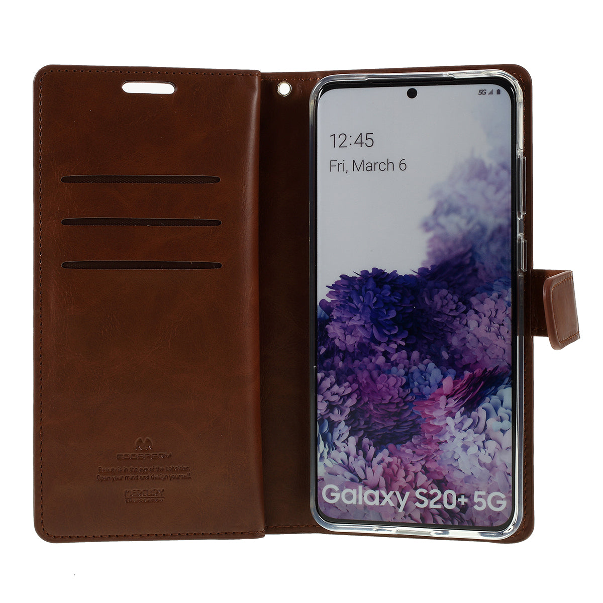 MERCURY GOOSPERY Mansoor Series Wallet Style Leather Cover Case for Samsung Galaxy S20 Plus / S20 Plus 5G - Brown