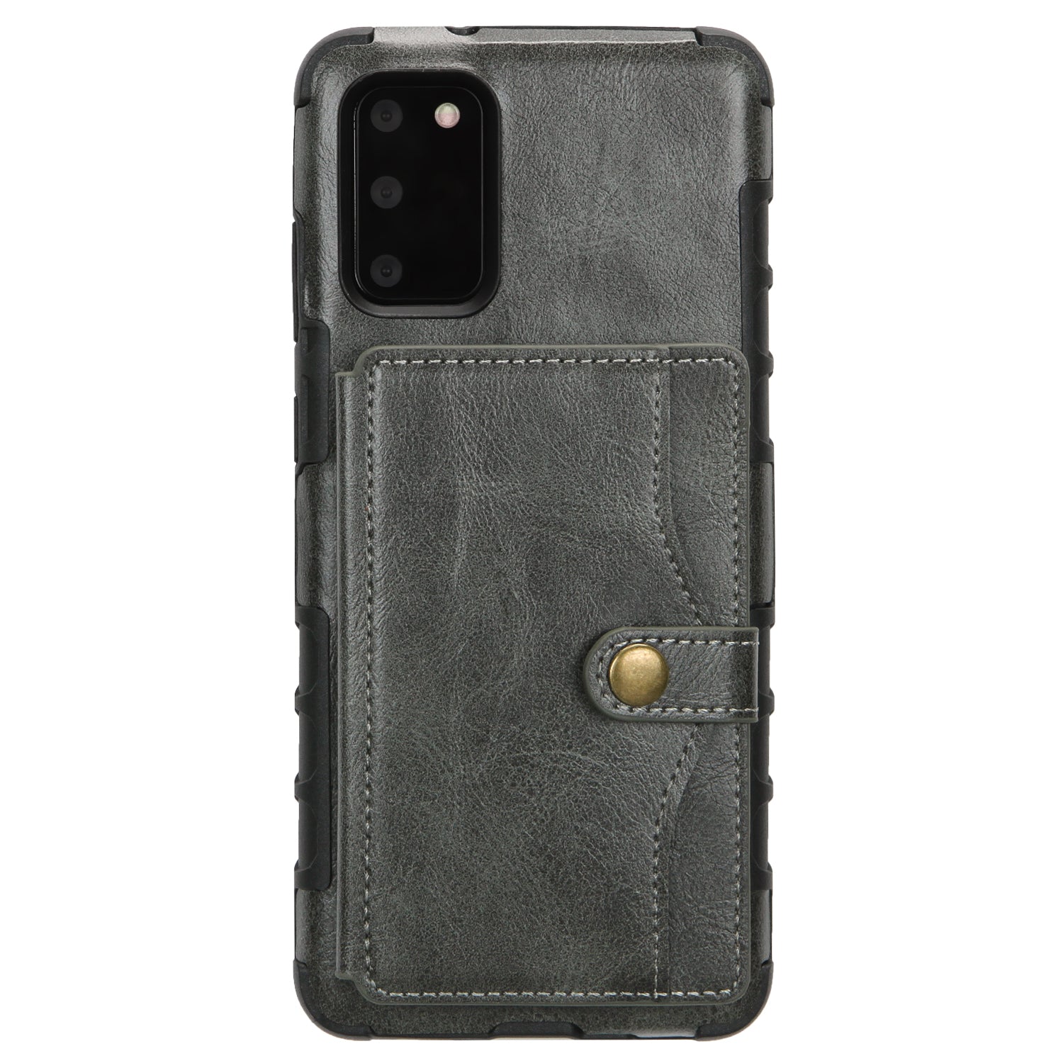 Retro Card Slots Wallet PU Leather Coated TPU Cover for Samsung Galaxy S20 4G/S20 5G - Grey