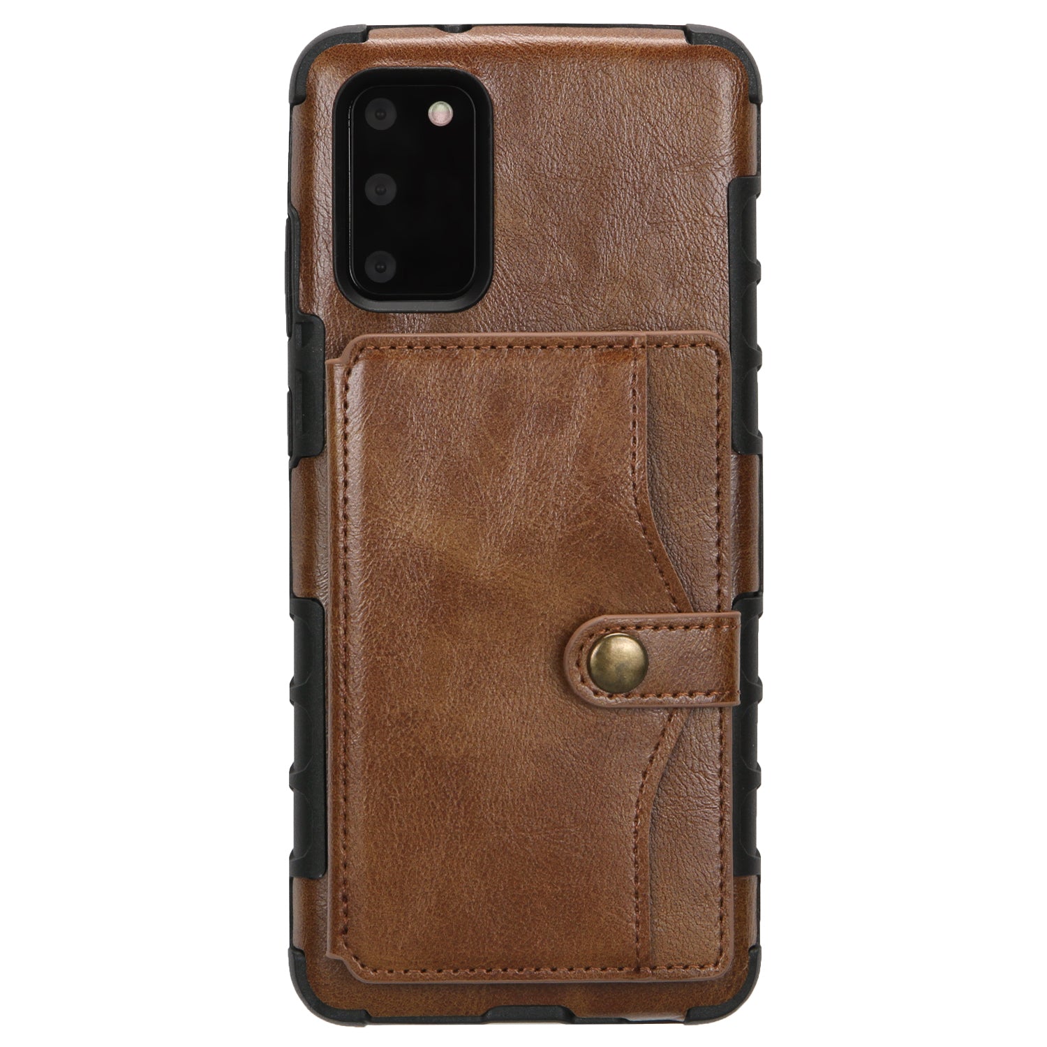 Retro Card Slots Wallet PU Leather Coated TPU Cover for Samsung Galaxy S20 4G/S20 5G - Dark Brown