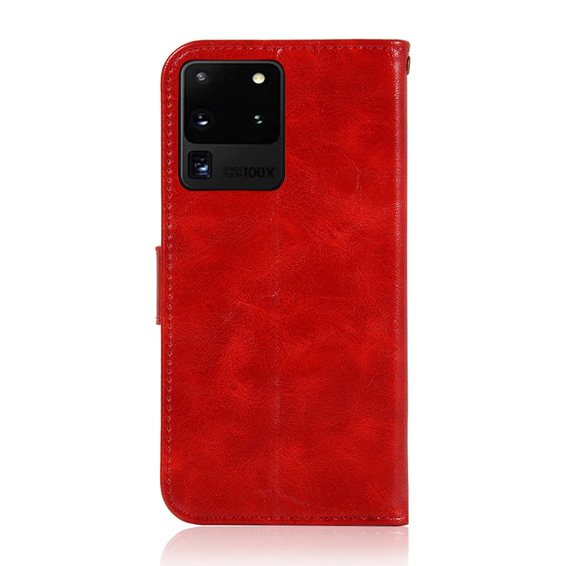 Premium Vintage Leather Wallet Case for Samsung Galaxy S20 Ultra - Red