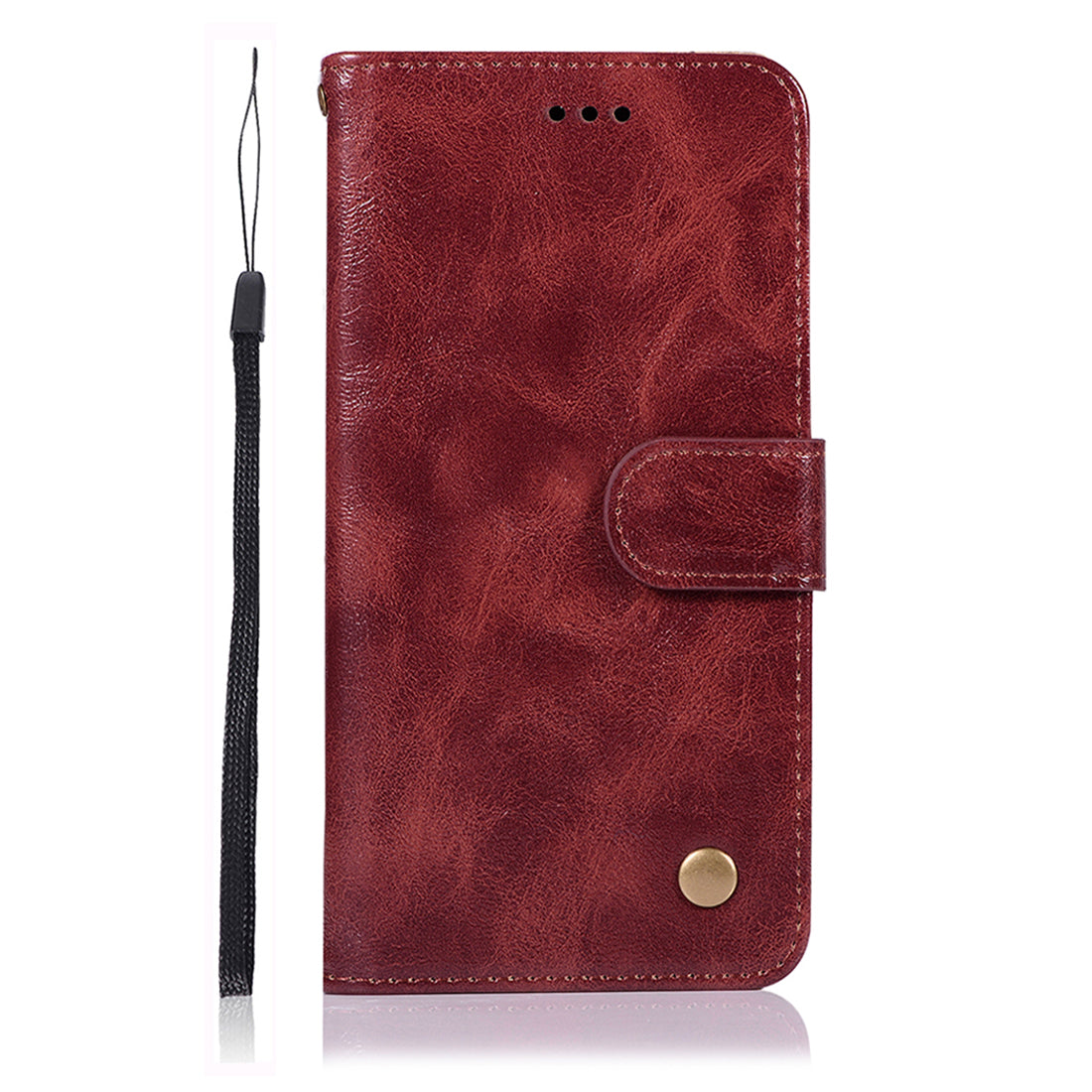 Premium Vintage Leather Wallet Case for Samsung Galaxy S20 Ultra - Wine Red