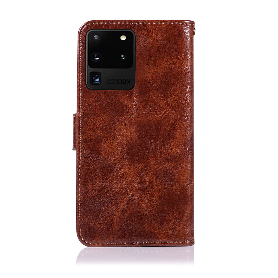 Premium Vintage Leather Wallet Case for Samsung Galaxy S20 Ultra - Coffee