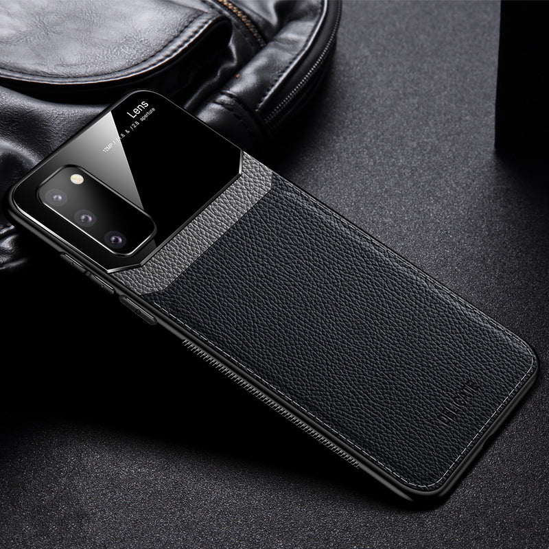 PU Leather+Acrylic+TPU Hybrid Back Case for Samsung Galaxy S20 4G/S20 5G - Black