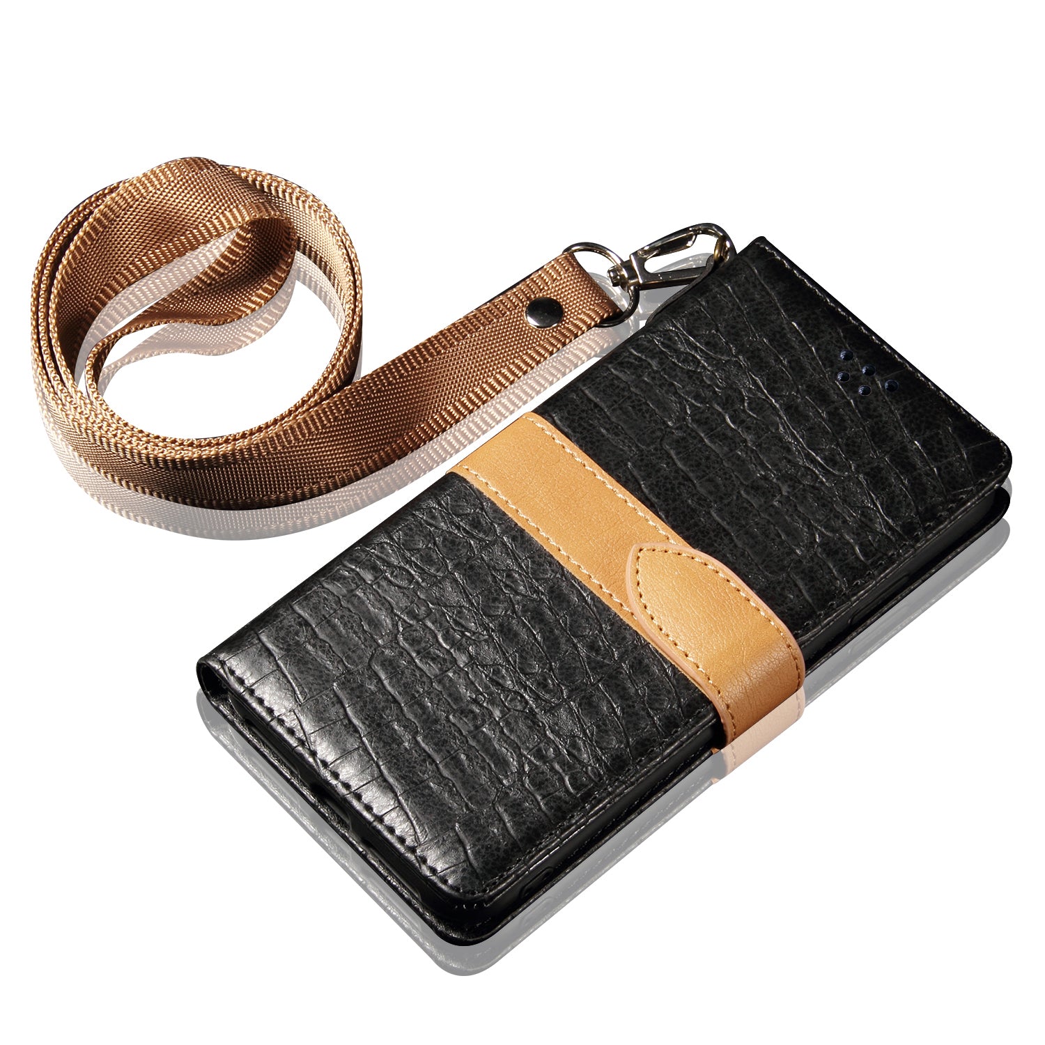 Crocodile Skin Leather Wallet Case for Samsung Galaxy S20 Ultra - Black